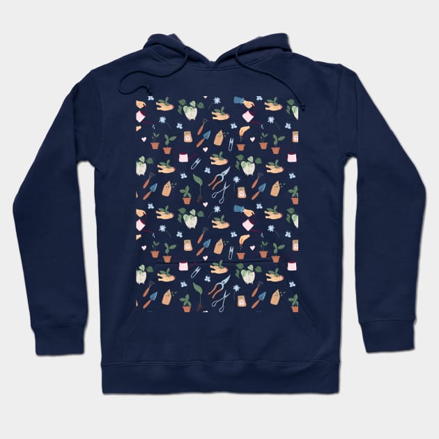 Pattern with Gardening elements Hoodie by DanielK